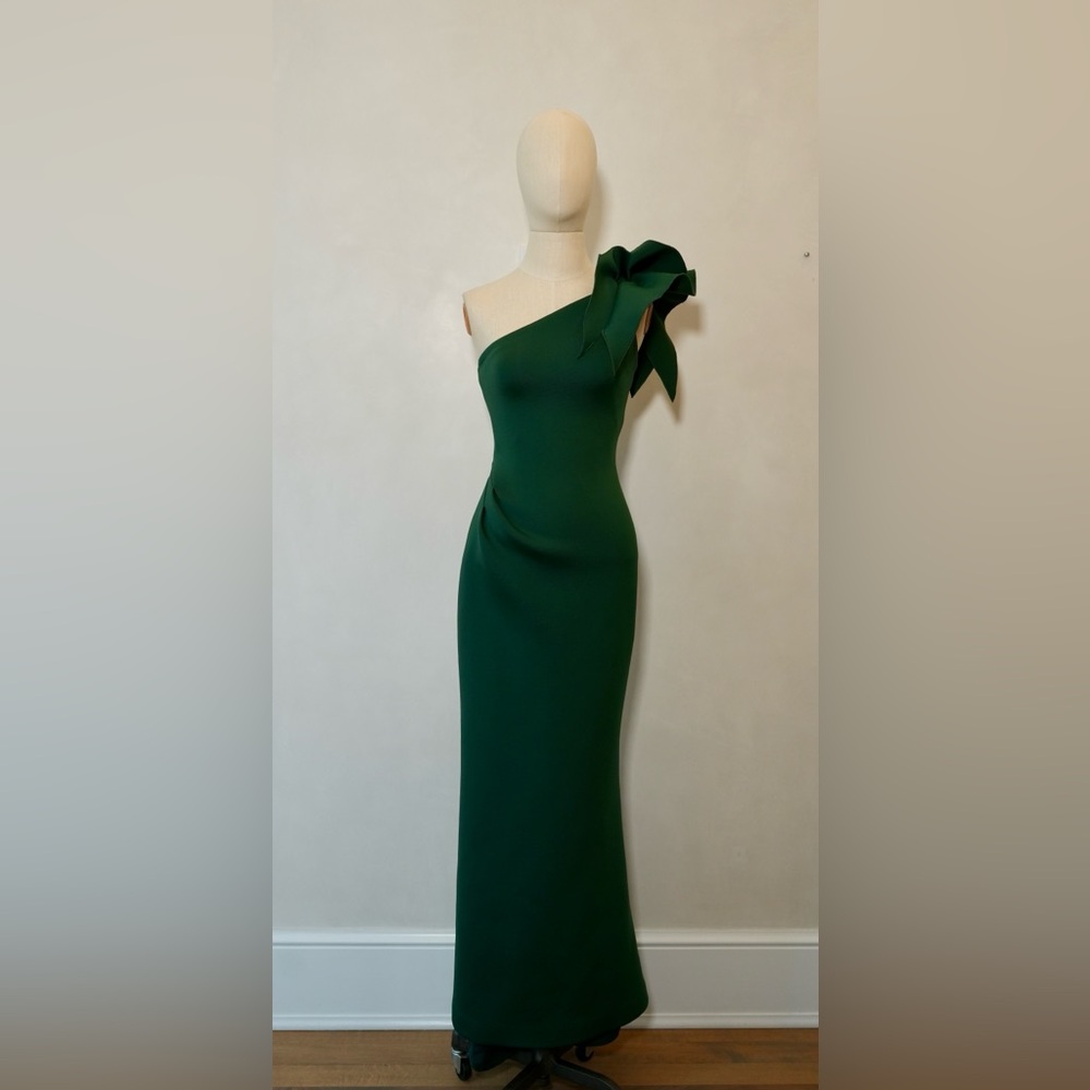 Jovani One-Shoulder Dress in Deep Green